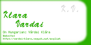 klara vardai business card
