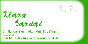 klara vardai business card